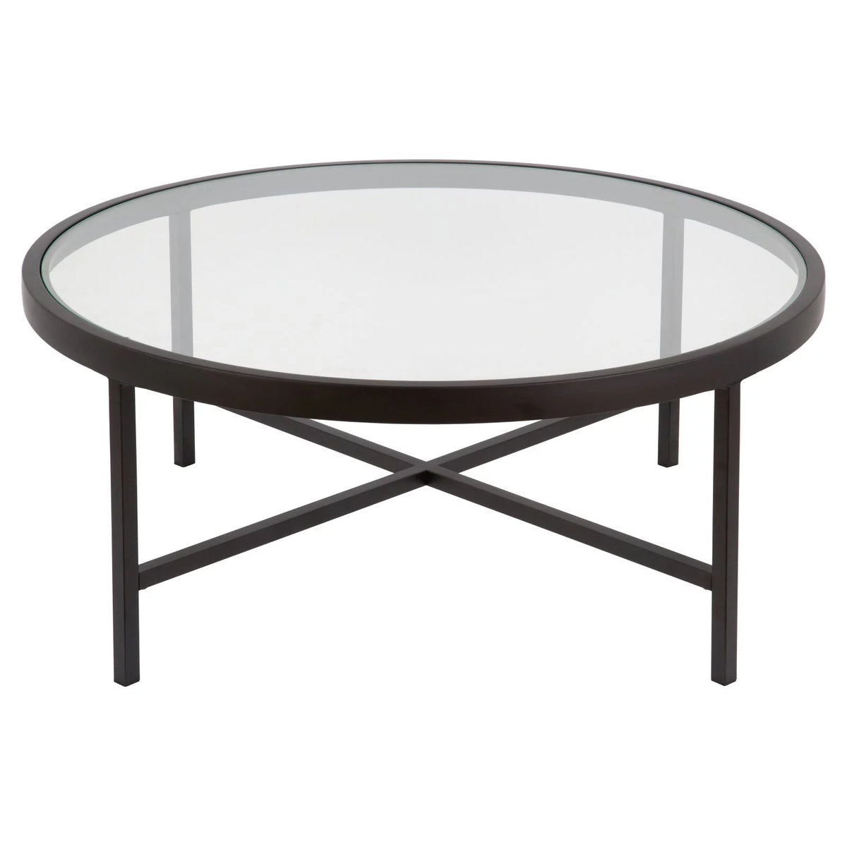 Round Metal Base Coffee Table in Brass and Gold E103193