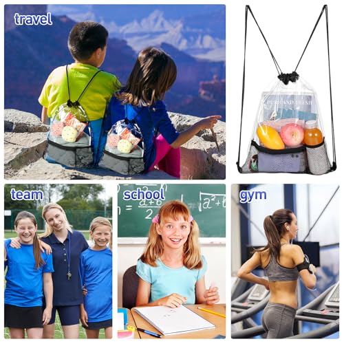 20 Pack Clear Drawstring Bags S6387