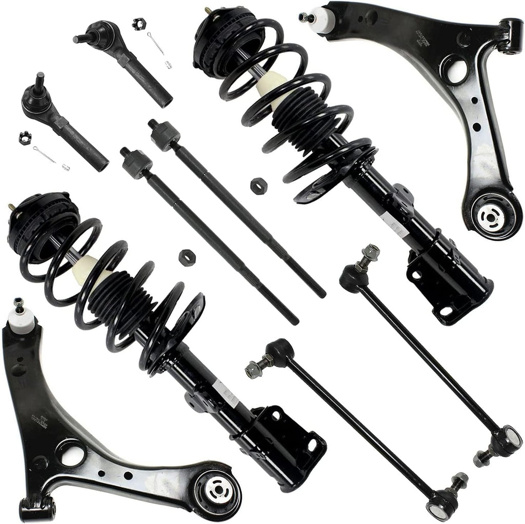 10pc Front Struts Assembly Lower Control Arms Tie Rods Sway Bar Links M8278
