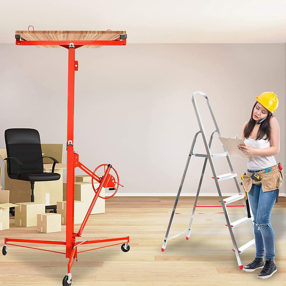 11'' Drywall Lift Panel Hoist with Adjustable Telescopic Arm U470464