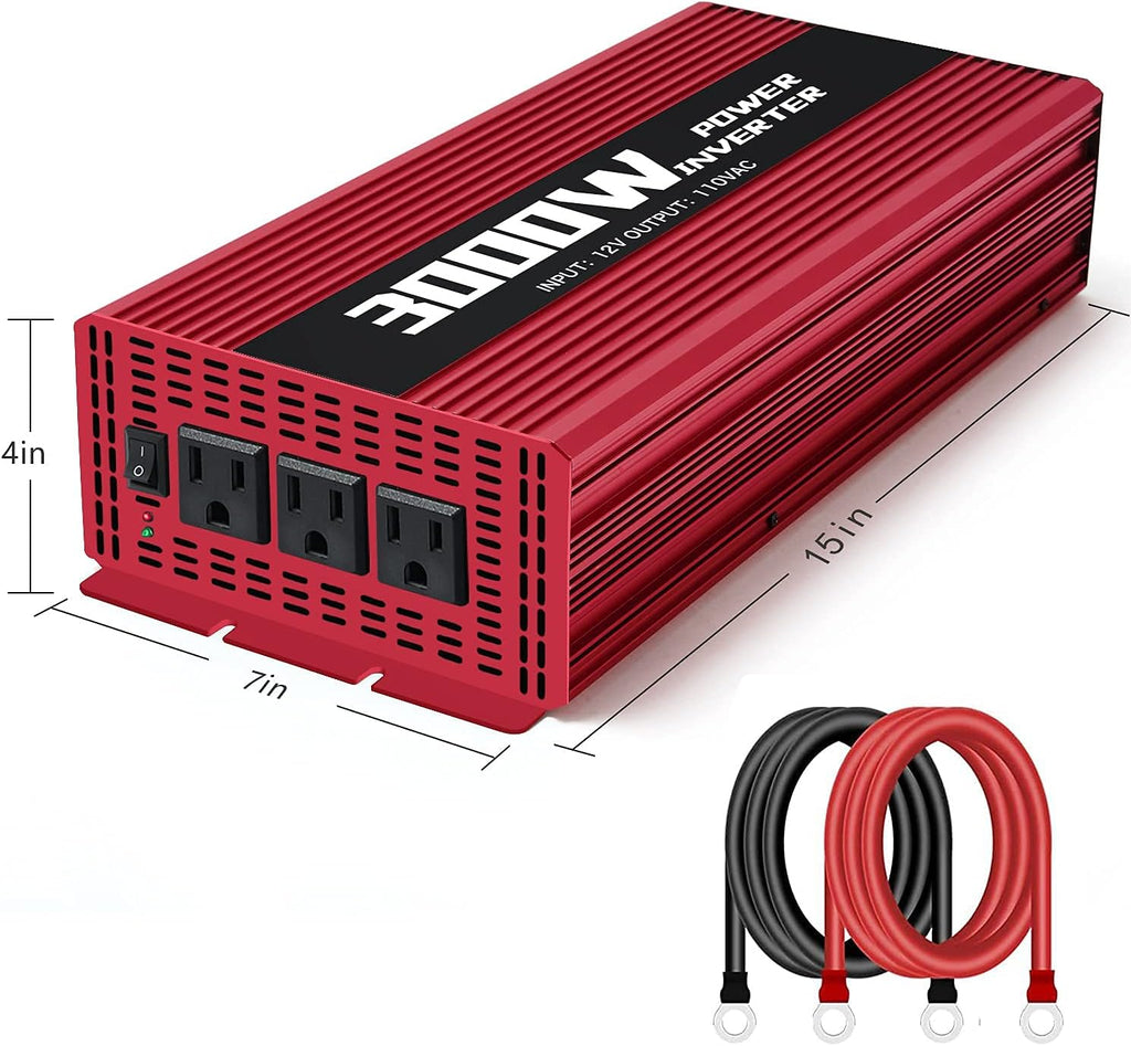3000W Power Inverter DC 12V to AC 110V Modified Sine Wave Converter A213