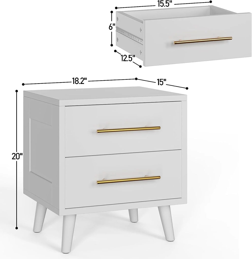 White 2 Drawer Dresser Z2685