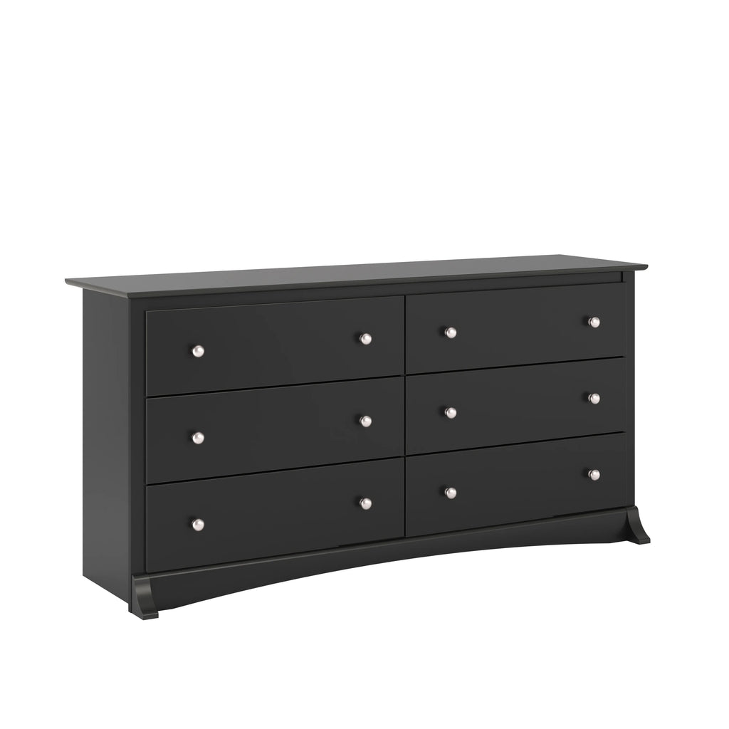 Black 6 Drawer Double Dresser S927
