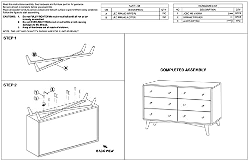 White 6-Drawer Solid Wood Dresser W767702