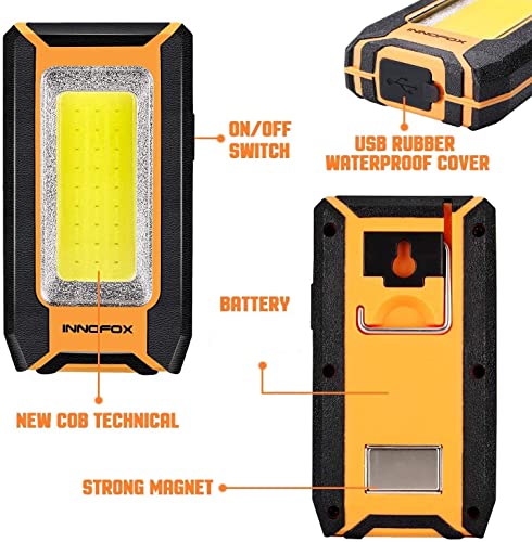 2 Pack LED Rechargeable Magnetic Work Light 40W 1500 Lumens B448
