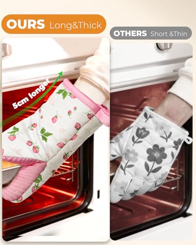 100% Cotton Mini Oven Mitts Set with Silicone Grips P984
