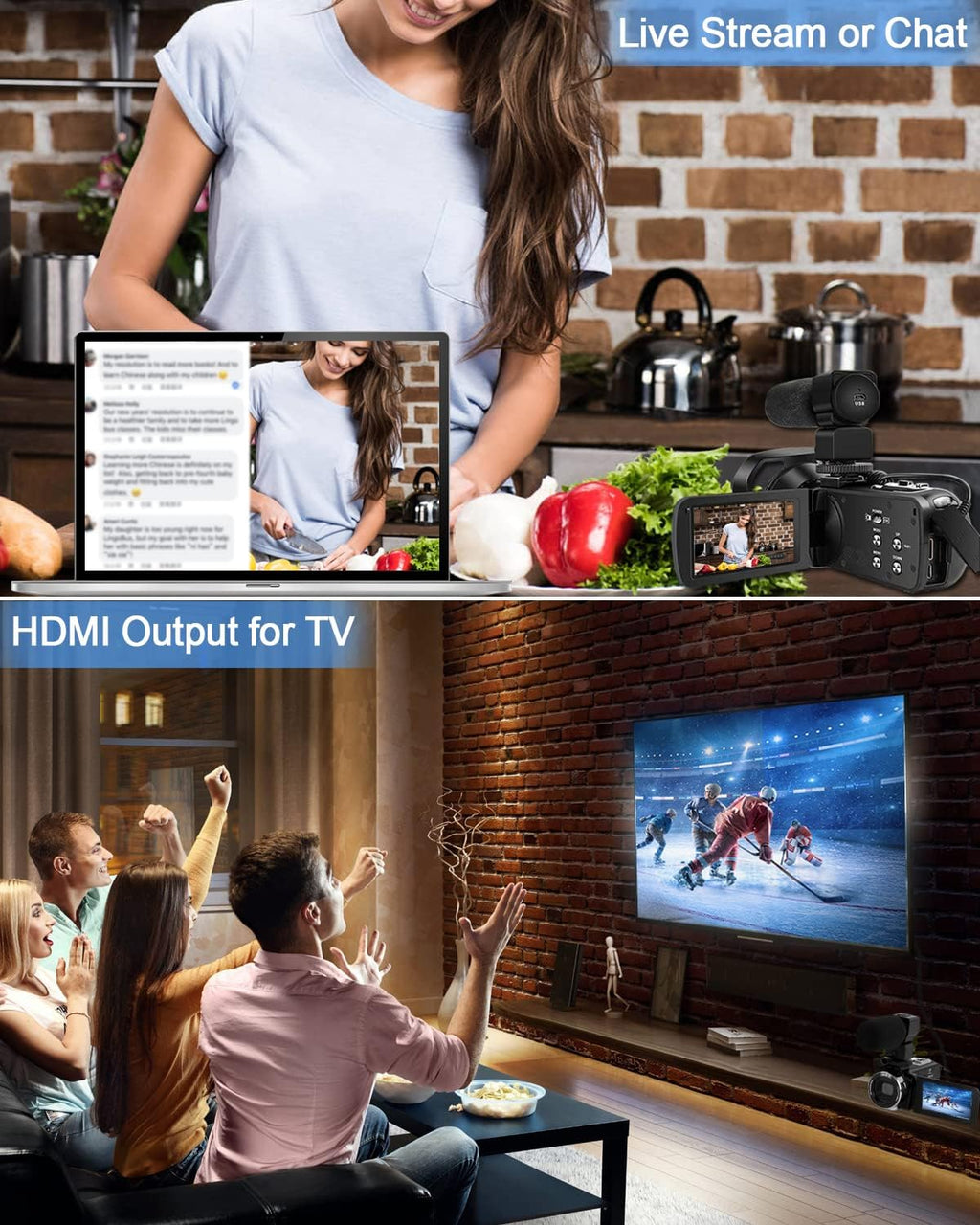 4K 60fps Video Camera Camcorder with 18x Zoom D905