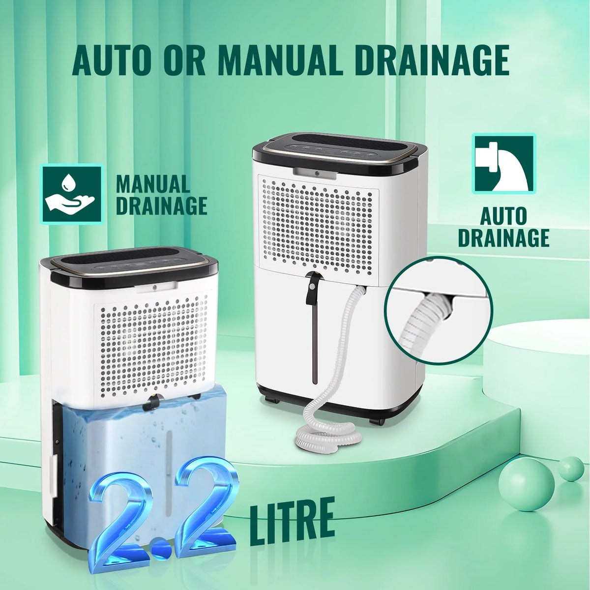 30 Pints Portable Dehumidifier with Auto & Manual Drainage A7268