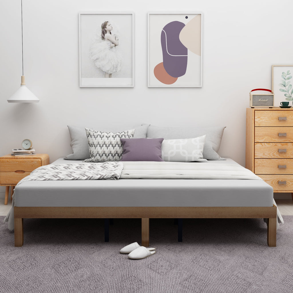 King Size Solid Wood Platform Bed P956