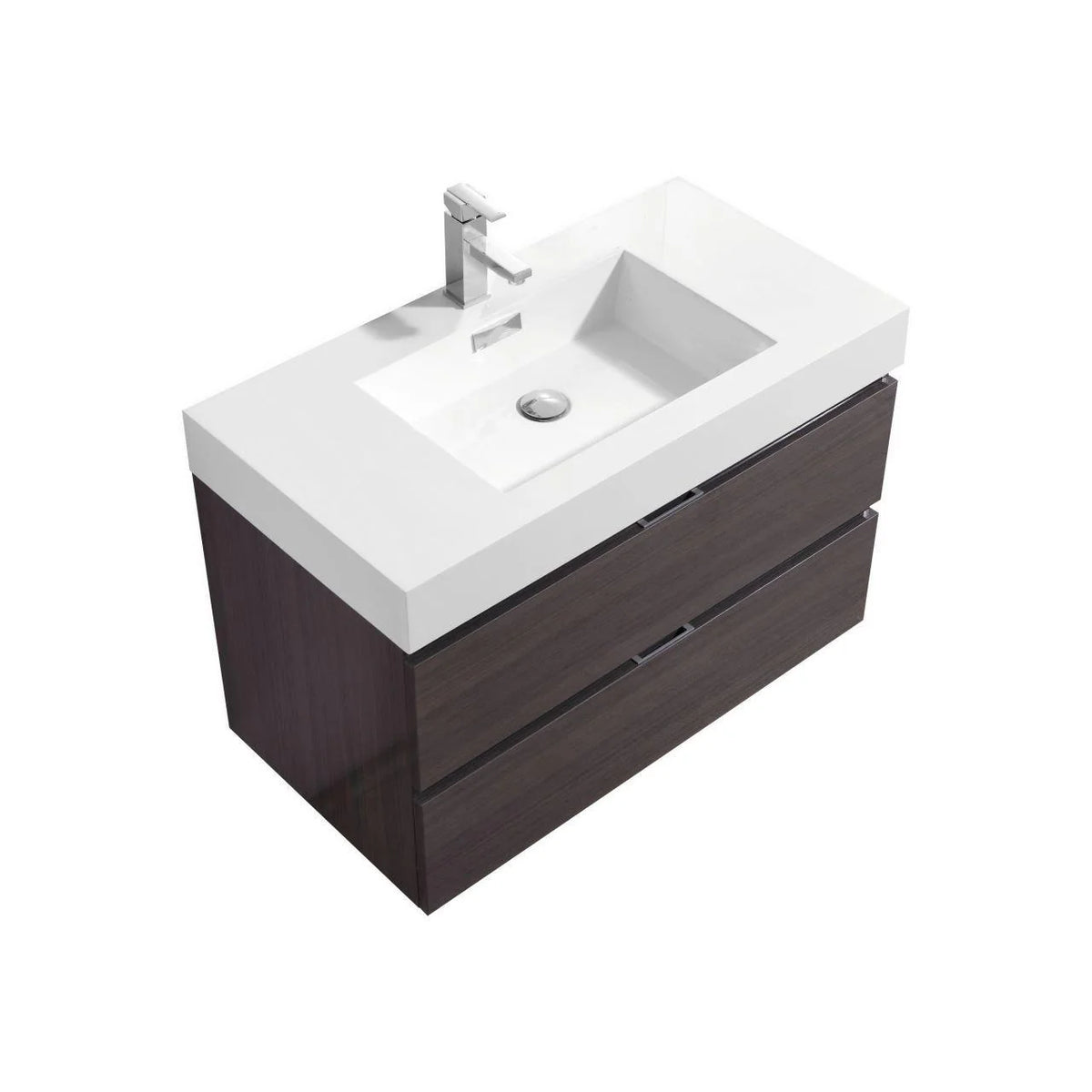 36 in. Wall Mount Gray Oak Bathroom Vanity Z647