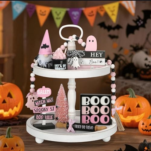 8 PCS Halloween Decorations and Two Tiered Tray Stand H8558