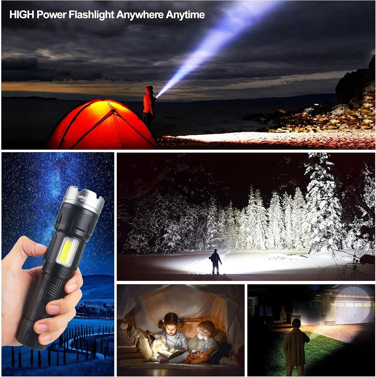 Brightest Rechargeable Zoom Flashlight Lantern Combo Q7339