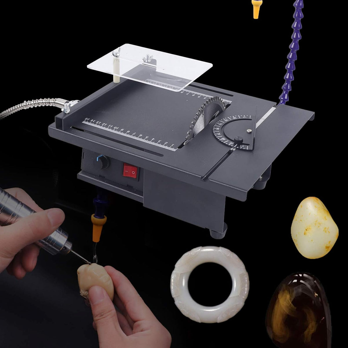 7-Speed Adjustable Gem Cutting Polishing Bench Grinder AC110V L71782