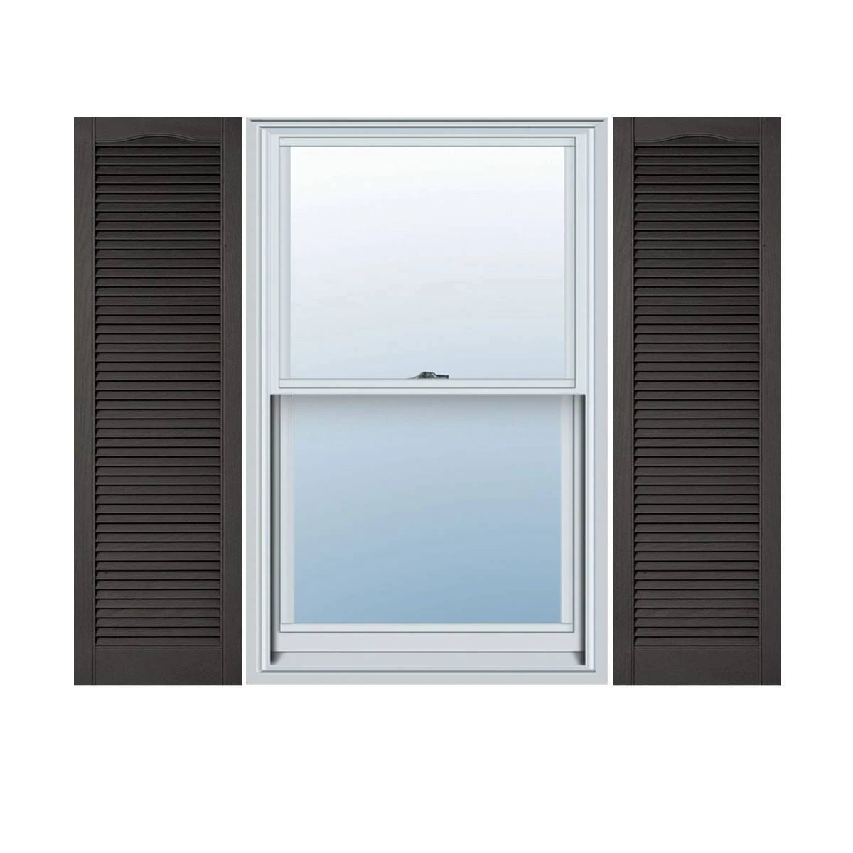 Vinyl Cathedral Top Open Louver Shutters K9986