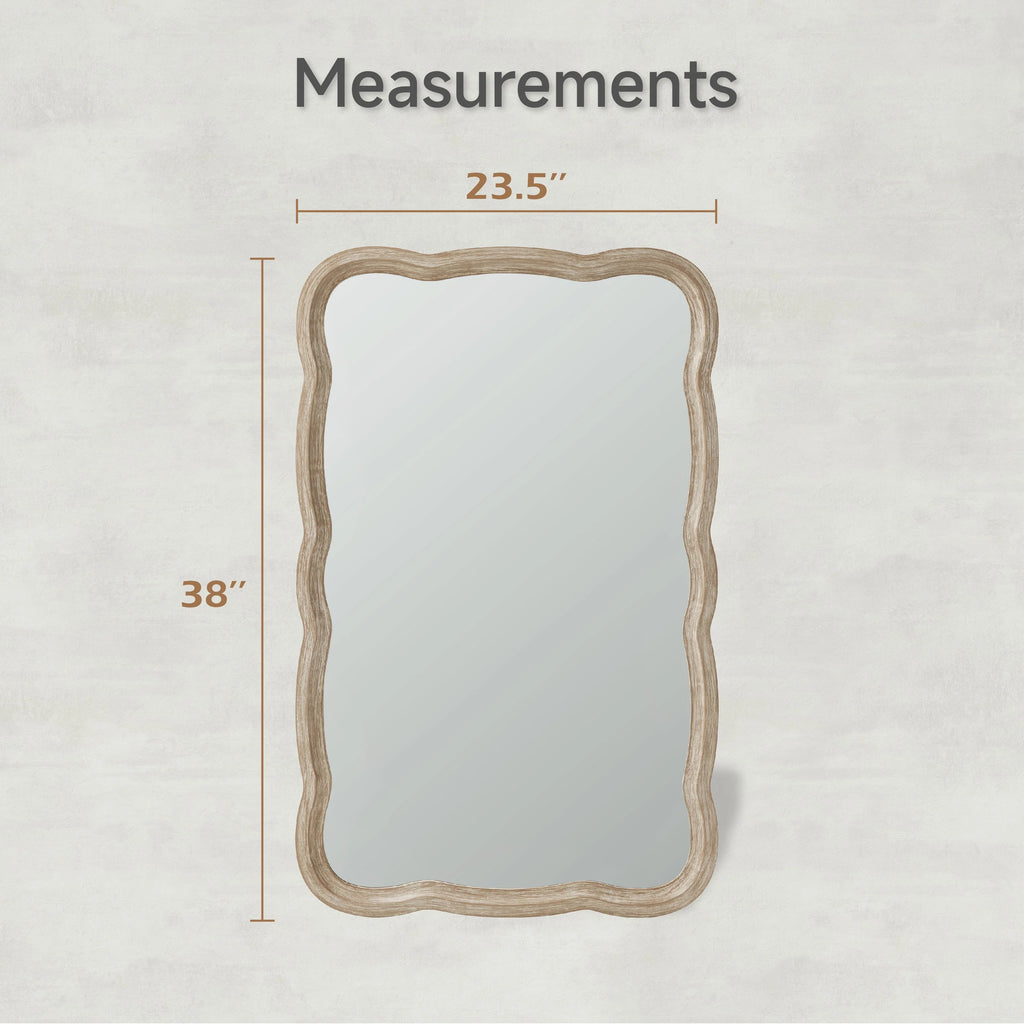 Curved Wood Frame Accent Mirror Z78618