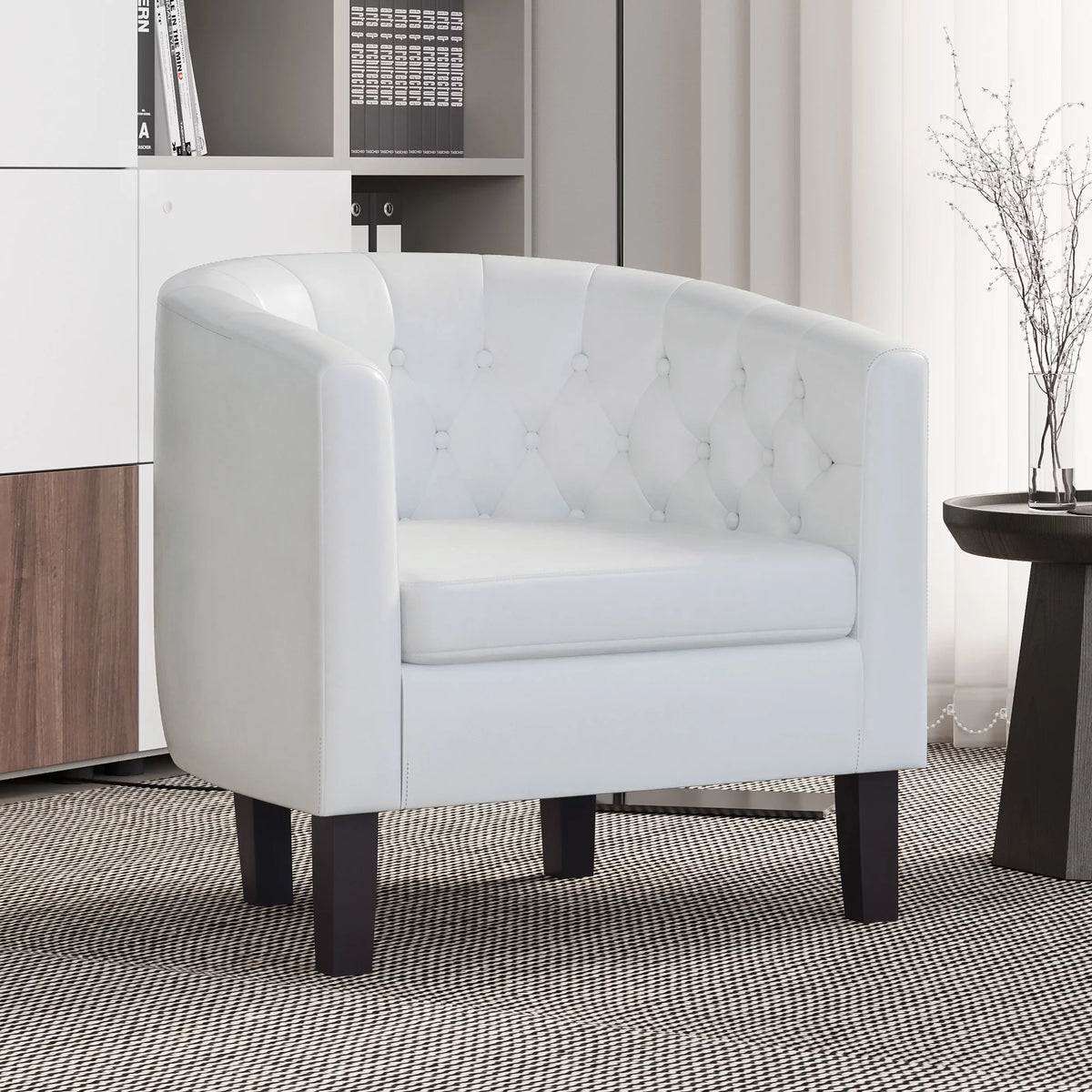 Green Tufted Barrel Accent Chair Y706