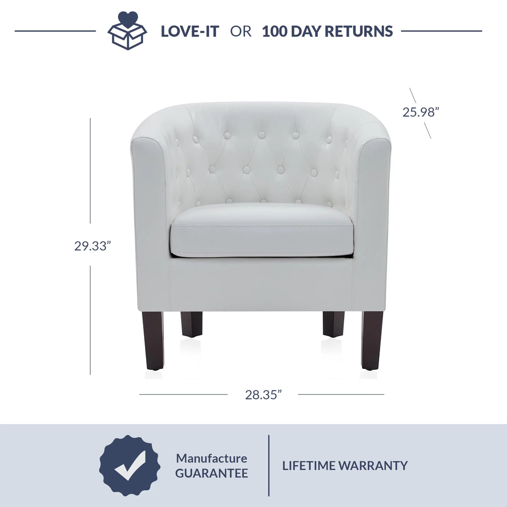 Green Tufted Barrel Accent Chair Y706
