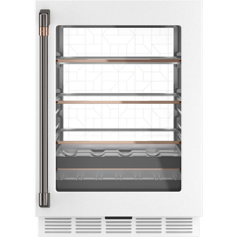 24 in. 14-Bottle Wine and 126-Can Beverage Cooler in Matte White G7856