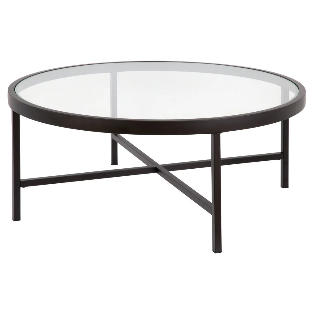Round Metal Base Coffee Table in Brass and Gold E103193