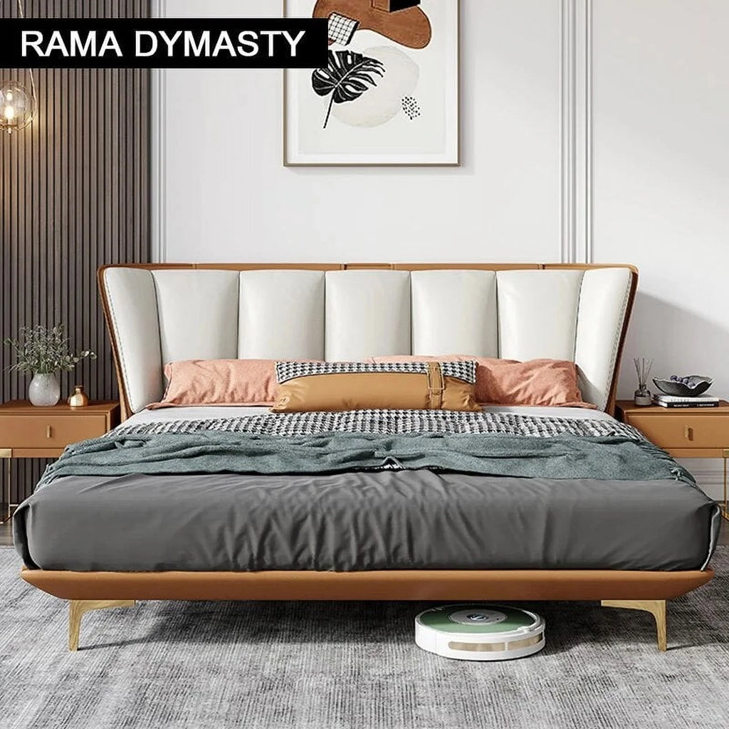 Genuine Leather King Queen Size Bed O412