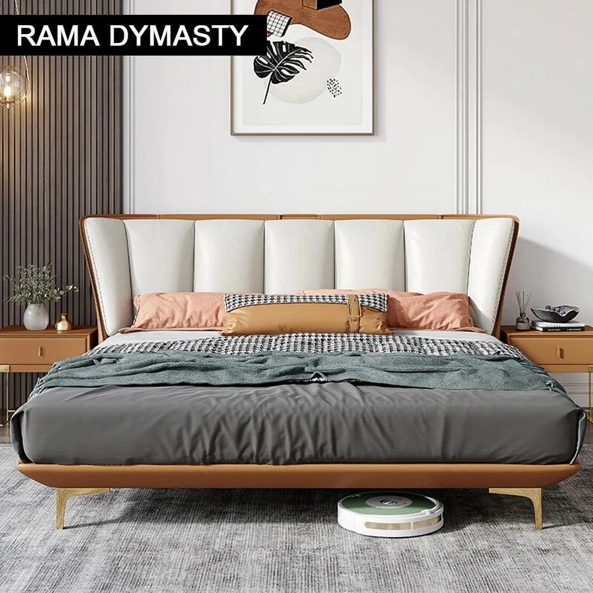Genuine Leather King Queen Size Bed O412