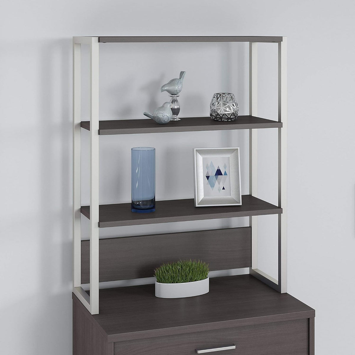 Storm Gray Bookcase Hutch D23794