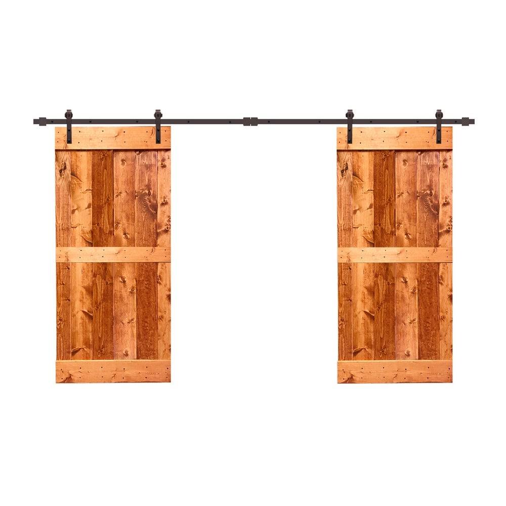 Stained Double Barn Door with Hardware Kit P802043