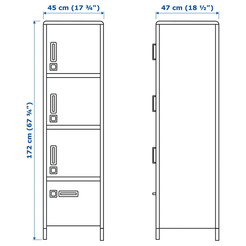 Beige High Cabinet with Drawer and Doors L96387