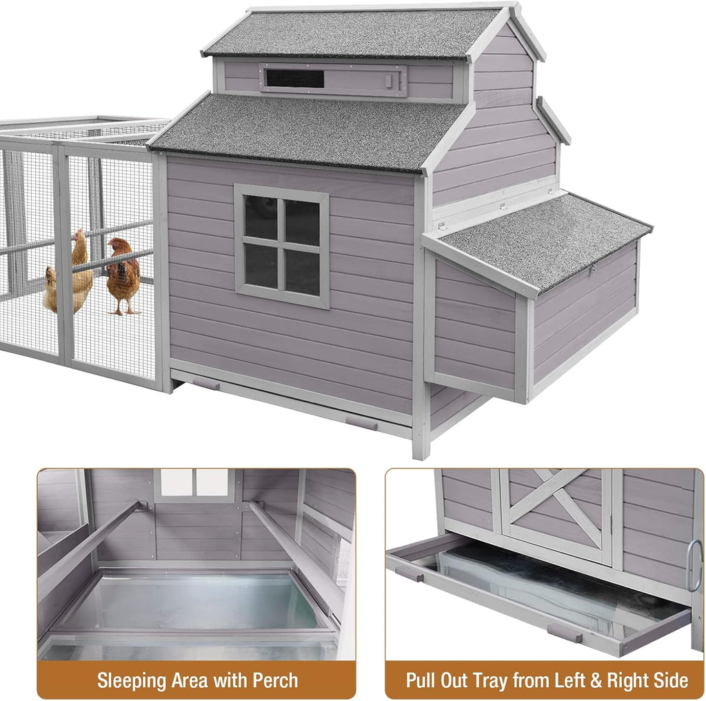 115in Chicken Coop with Run and Nesting Boxes U81548