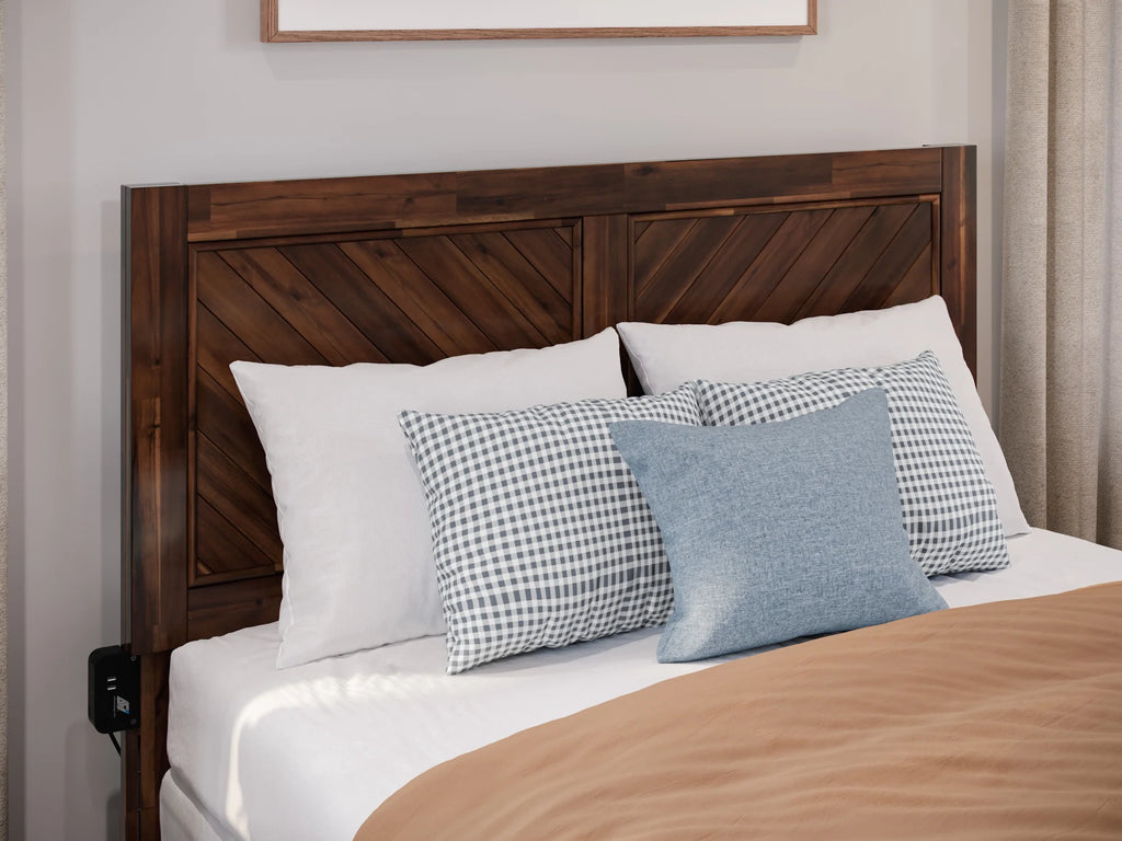 Solid Wood Headboard with Attachable Charger M496