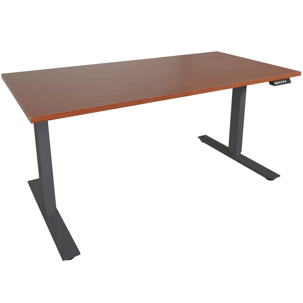 Adjustable Sit/Stand Desk 30" x 60" Cherry Finish Black Frame J445