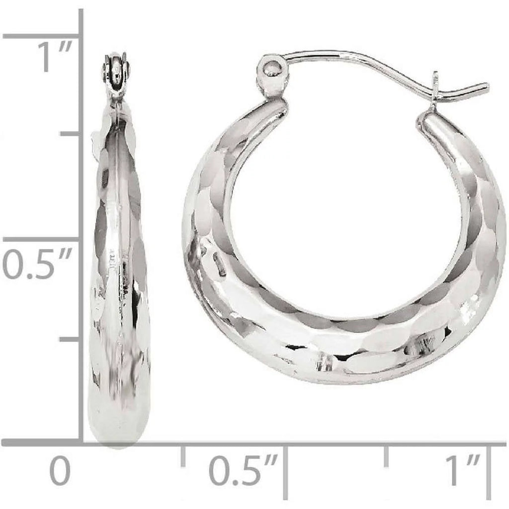 10 Karat White Gold Hoop Earrings N322596