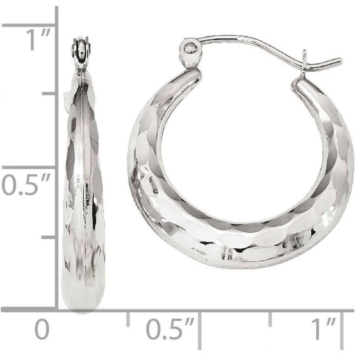10 Karat White Gold Hoop Earrings N322596