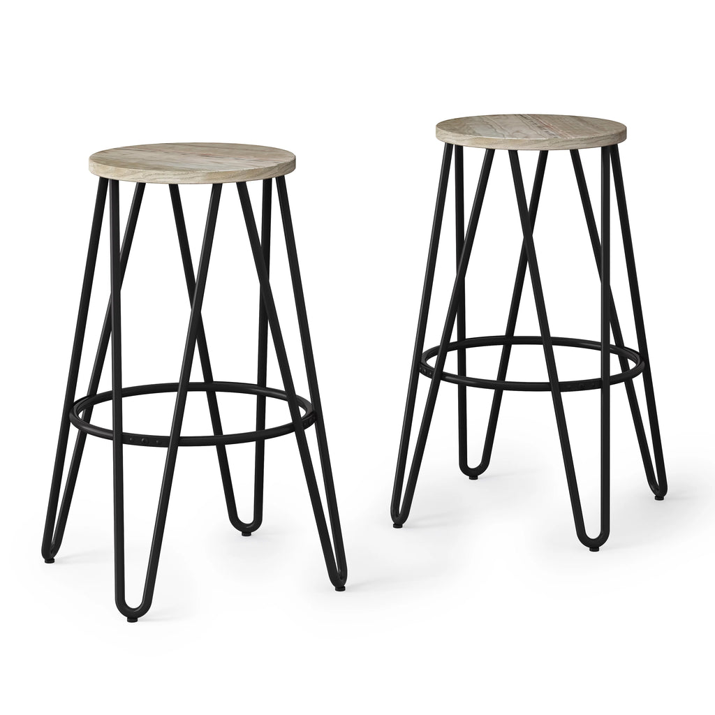 26" Wood Seat Stool Set of 2 S733826
