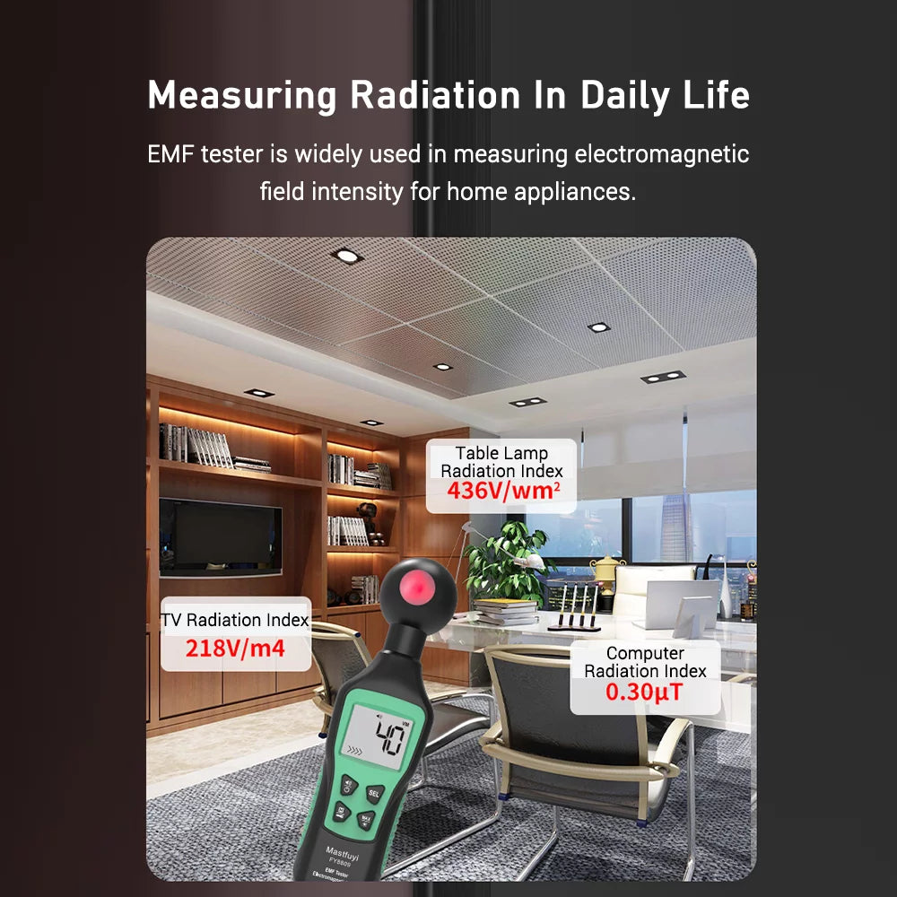 Digital Electromagnetic Field Tester Hand-held Radiation Detector with Flashlight U880