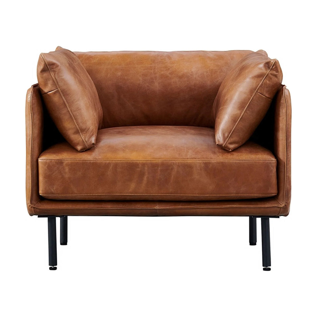 Light Brown Leather Arm Chair H2964
