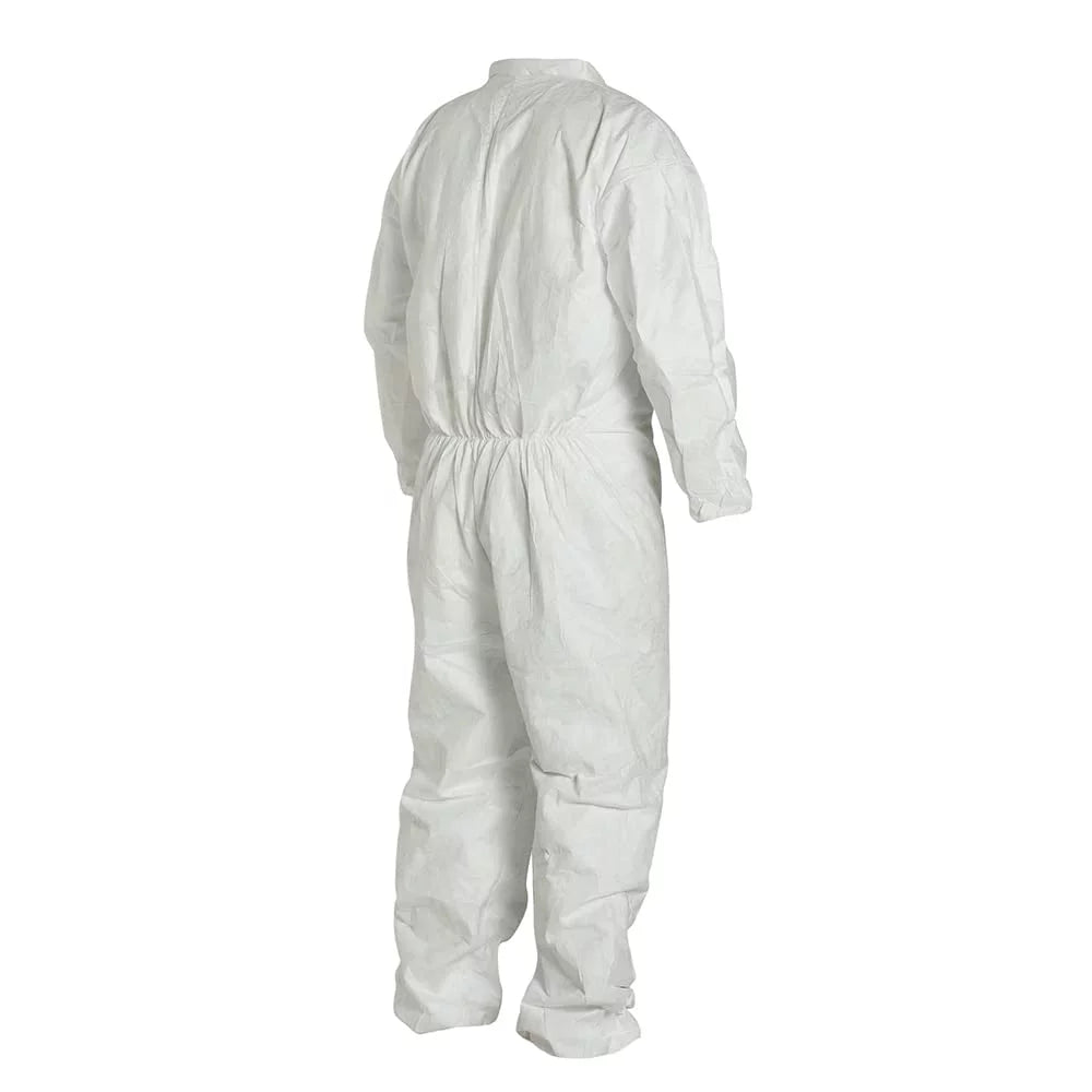 White Medium Coveralls with Elastic Wrists and Ankles J475