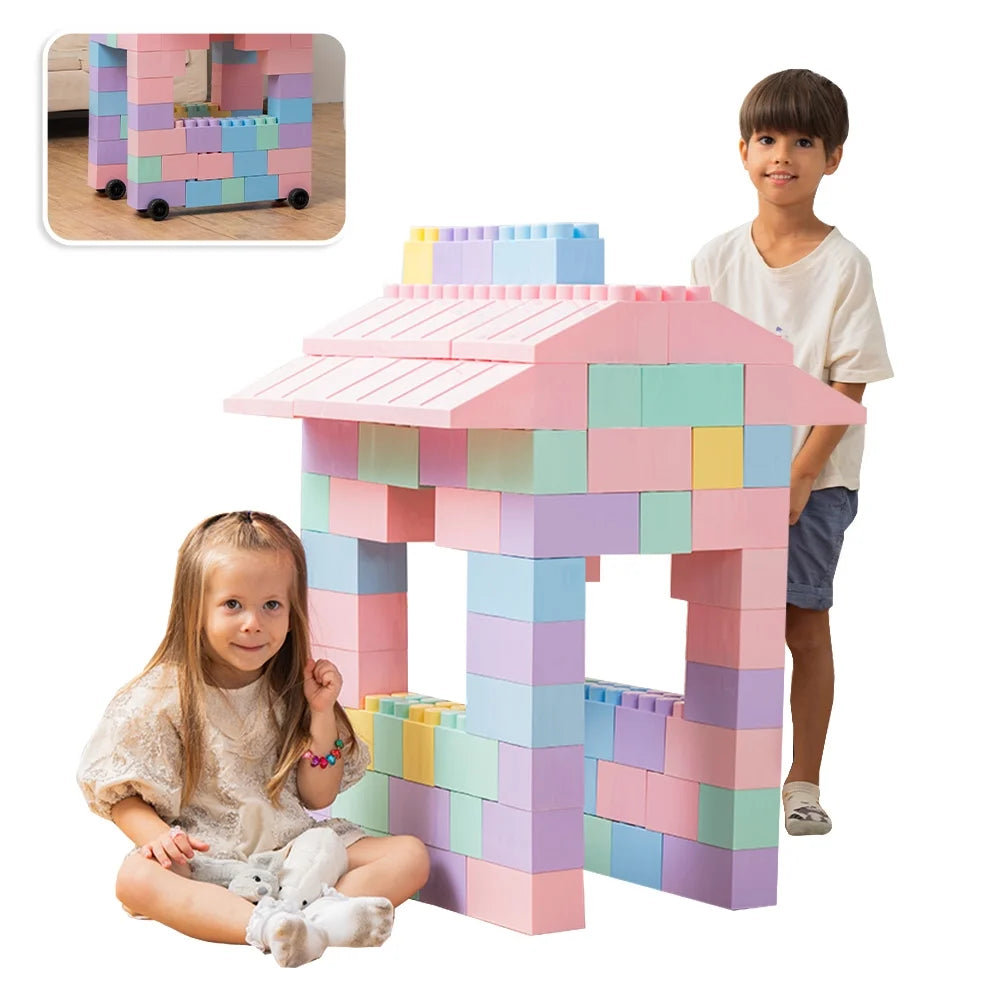 Jumbo Building Blocks 86pcs with Wheels S101
