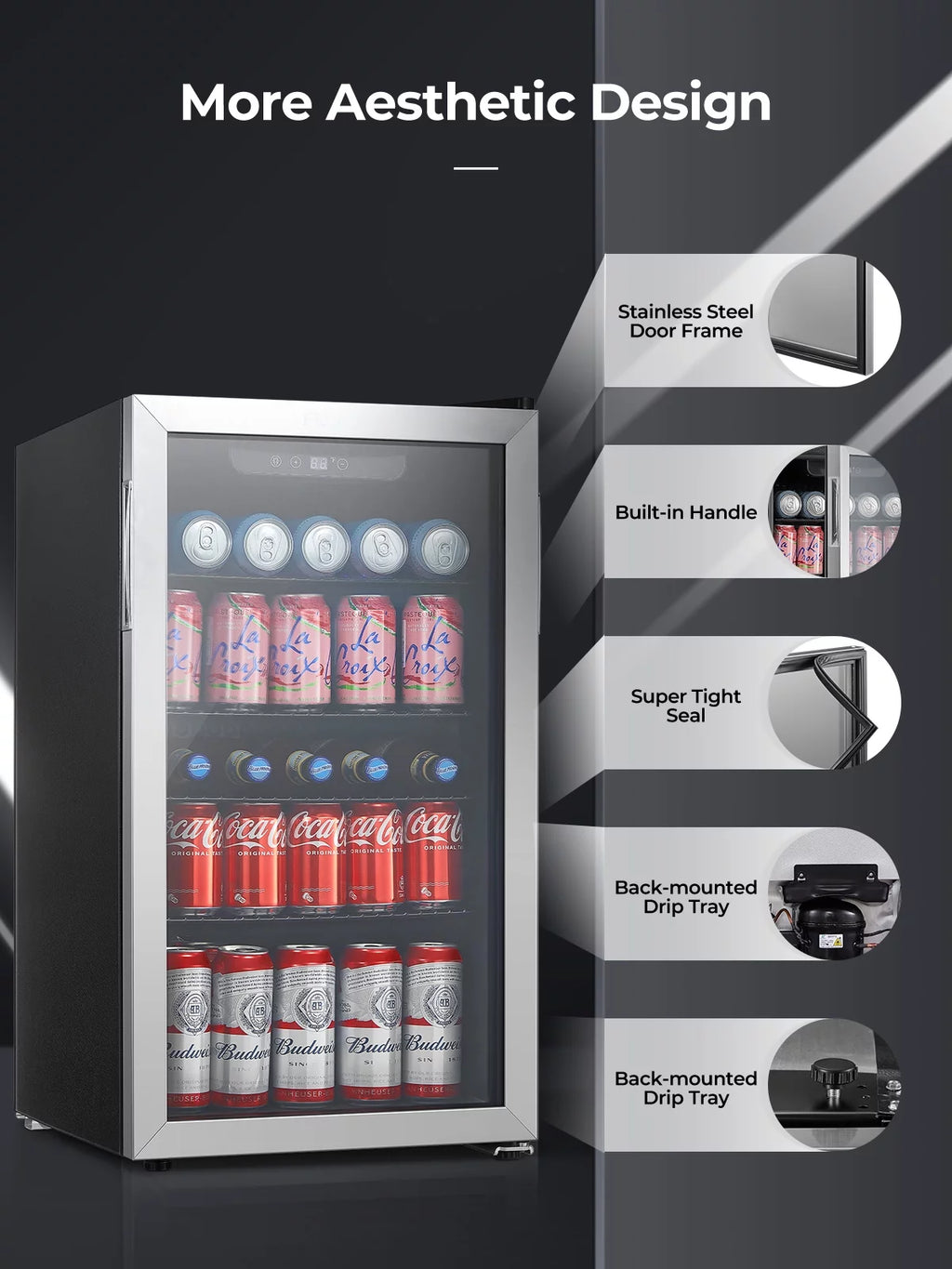 126 Can 3.2 Cu.ft Beverage Refrigerator Cooler Q5525