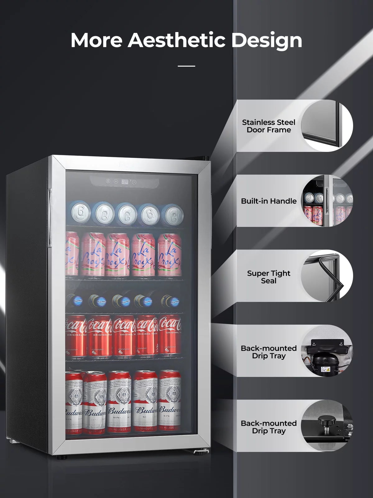 126 Can 3.2 Cu.ft Beverage Refrigerator Cooler Q5525