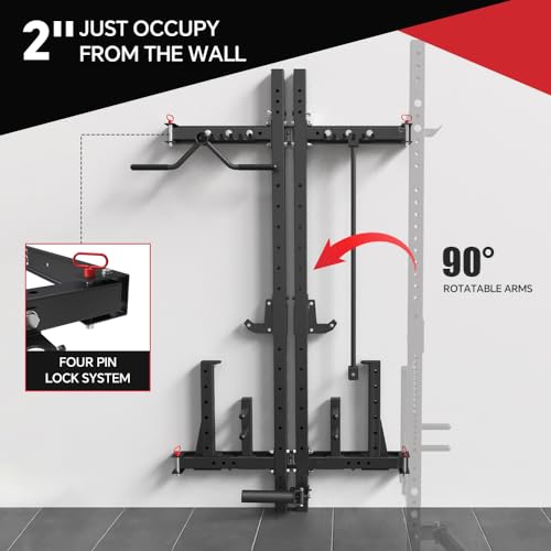 Folding Wall Mounted Squat Rack with Pull-Up Bar X314797