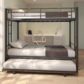 Twin Over Twin Metal Bunk Bed with Trundle D222153