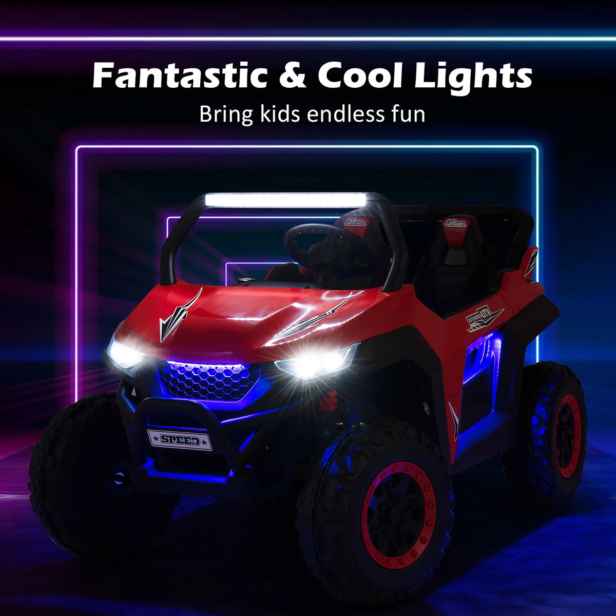 12V 2-Seater Kids Ride On UTV Electric Vehicle Pink G79891
