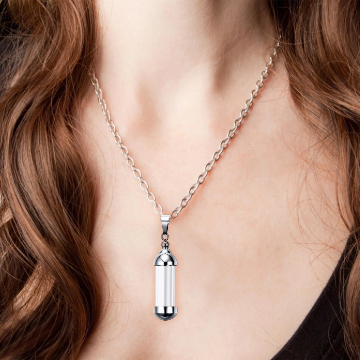 Glass Vial Pendant Necklace J900