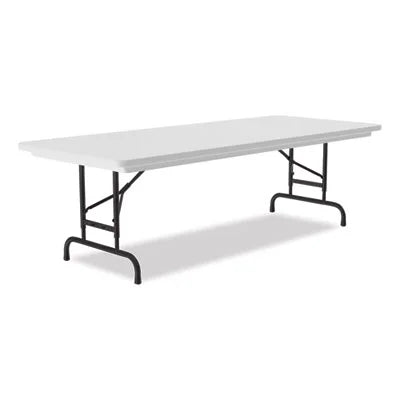 Adjustable Folding Tables, Rectangular, 60" x 30" x 22" to 32", Gray Top, Black Legs F7466
