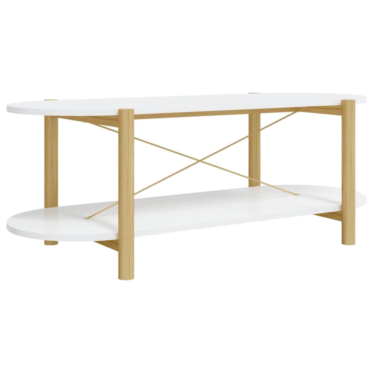White Engineered Wood Coffee Table U2606