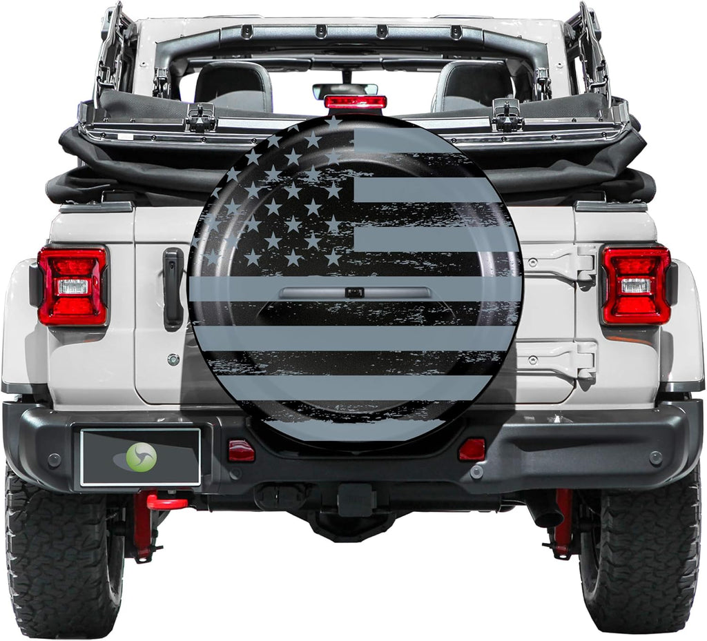 Black Textured Rigid JL Tire Cover with Back-up Camera K82700