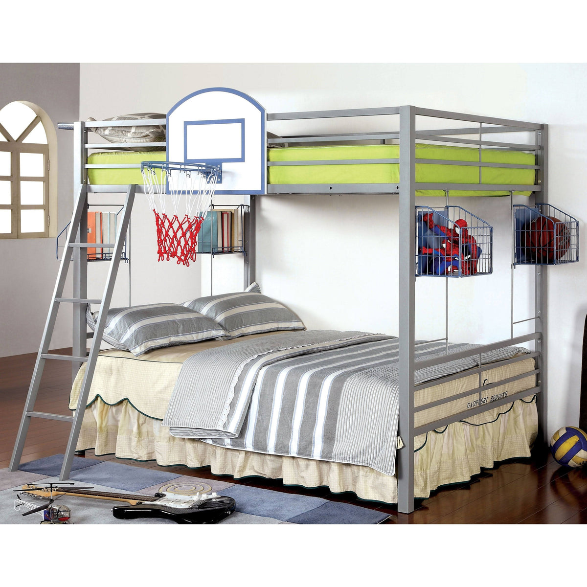 Green Metal 5-Piece Bunk Bed Set N451413