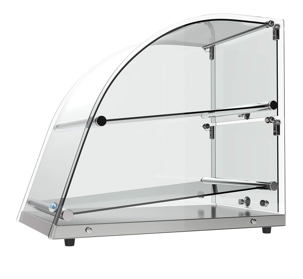 2 Tier Countertop Bakery Display Case with Curved Glass and Rear Door M17914