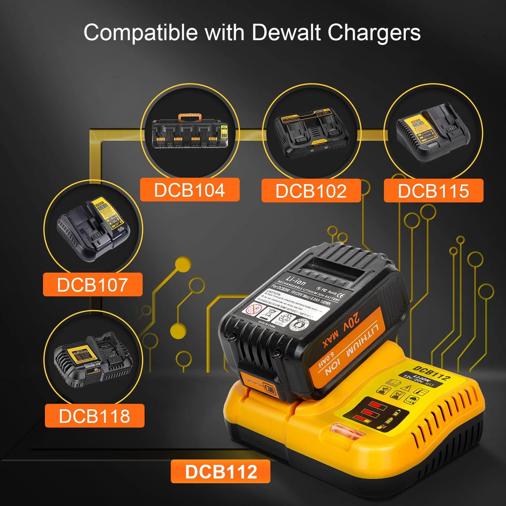20V 6.0Ah Battery 2 Pack M408